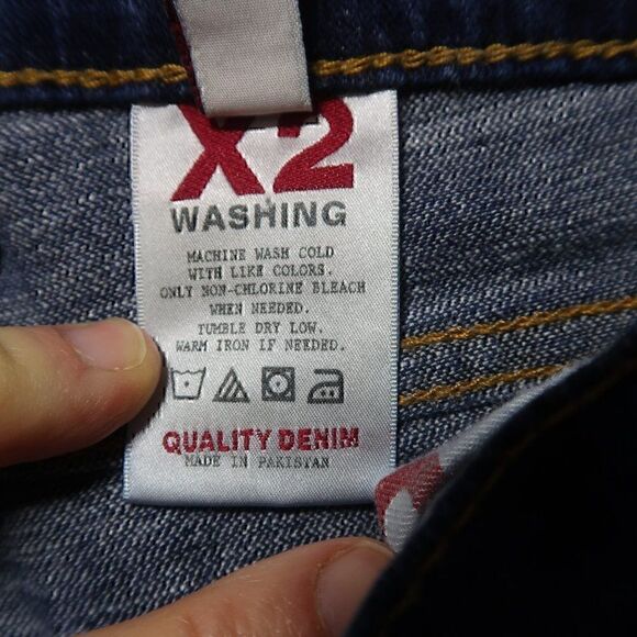 X2 CURVY DARK WASH REGULAR RISE BOOT CUT BLUE DENIM JEANS WOMENS SIZE 4 - Picture 6 of 12